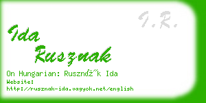 ida rusznak business card
